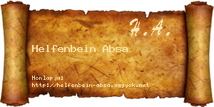 Helfenbein Absa névjegykártya